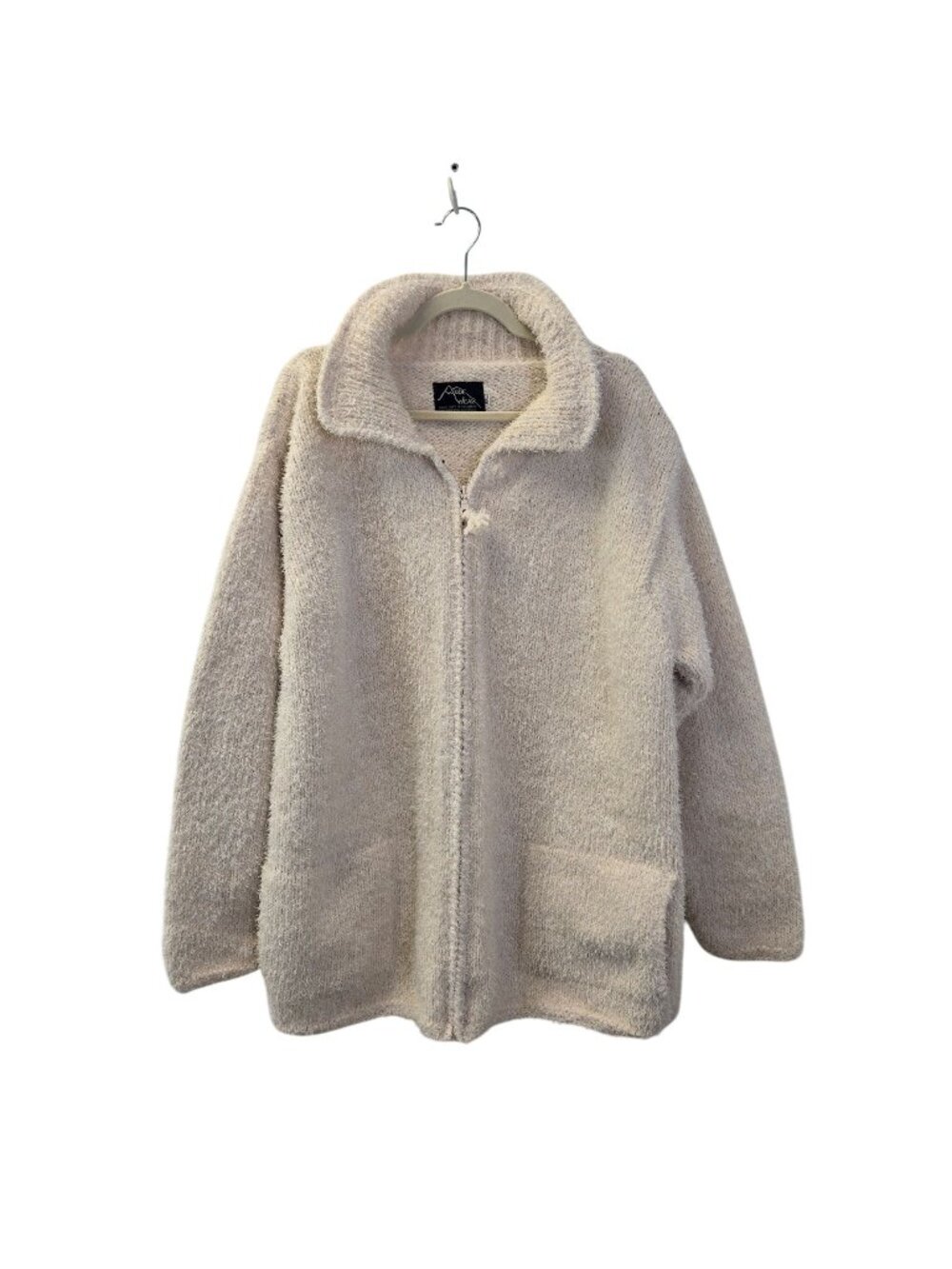 Vintage Ande Wear Wool Blend Eyelash Full Zip Cardigan Shacket Size XXL